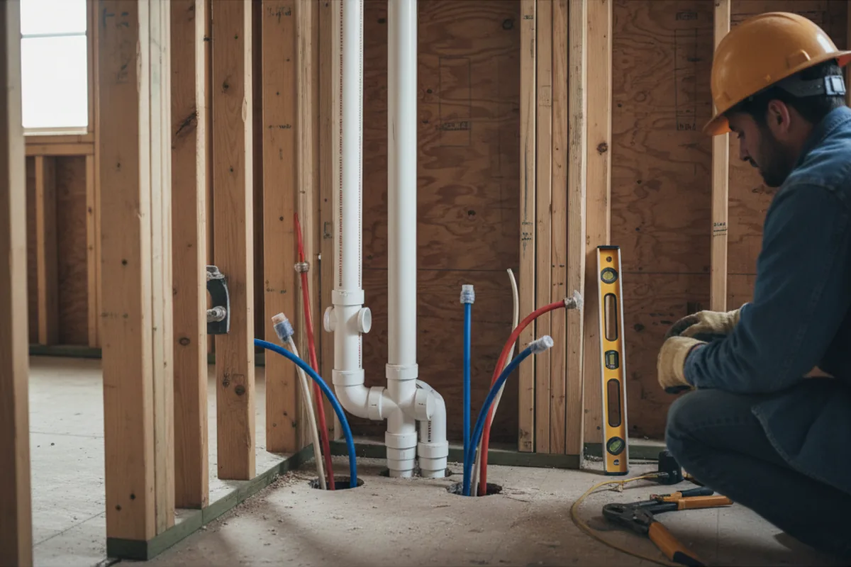 Drain and supply rough-in during Garbage Disposal Repair in Black Lick